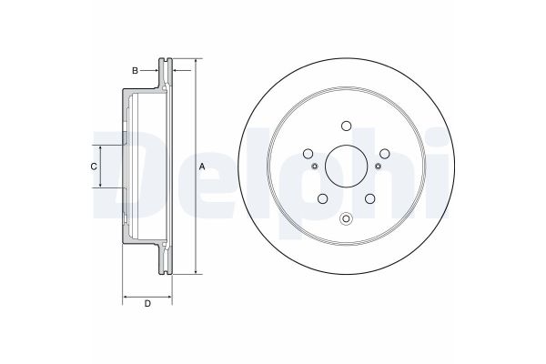 Fren Disk Ayna Arka Sağ ve Sol Lexus RX (GGL1/GYL1)(2009->)  DELPHI BG4929C