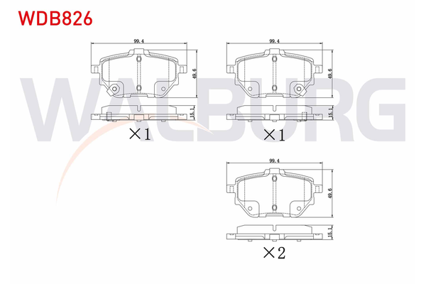 Fren Disk Balata Arka Toyota Yaris Cross (2021->)  WALBURG WDB826