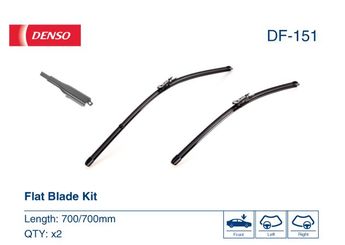 Silecek Süpürgesi Ön  700/700 mm - 28/28 inç DENSO DF-151  GV4JS17528AA 1537086 1537087 1680504 1680505 1680513 1680514 5176786 5176822 5309573 5309574