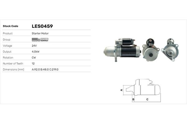 Marş Dinamosu  LUCAS ELEKTRIK LES0459