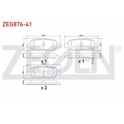 Fren Disk Balata Arka Infiniti Q50 (V37)(2013->)  ZEGEN ZEG876-41
