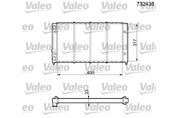 Su Radyatörü  Volkswagen Passat (312)(04.1988->1993)  VALEO 732438