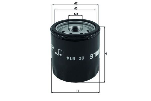 Yağ Filtresi  Alfa Romeo Stelvio (630)(2017->)  MAHLE OC 614