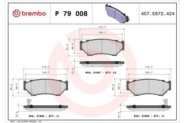 Fren Disk Balata Ön BREMBO P 79 008