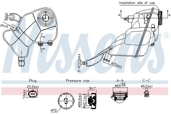 Radyatör Yedek Su Deposu  Mercedes S -Serisi Sedan (BM 221)(06.2005->)  NISSENS 996204