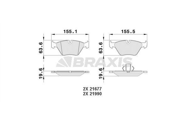 Fren Disk Balata Ön BMW 5 Serisi Sedan (E39)(1995->)  BRAXIS AA0084