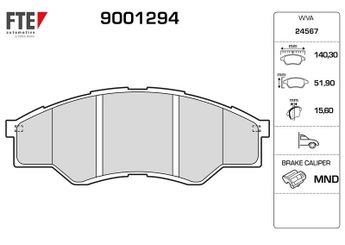 Fren Disk Balata Ön FTE 9001294  44650K160 044650K160 04465-0K160 44650K010 044650K010 4465YZZDW 04465YZZDW