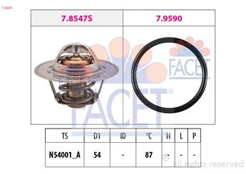 Termostat 87 °C  FACET 7.8547  3G121113 03G 121 113 68000800AA K68000800AA MN980137
