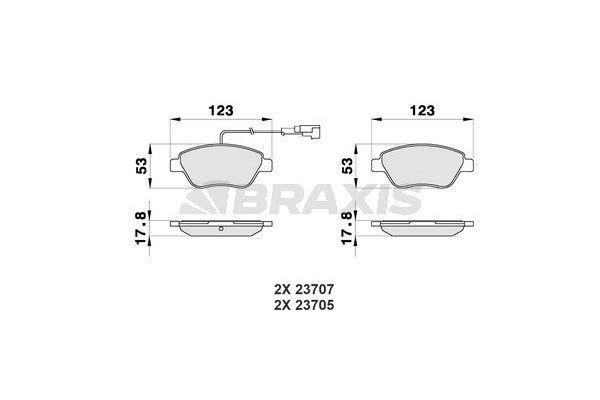 Fren Disk Balata Ön Lancia Musa (184)(2004->)  BRAXIS AB0012
