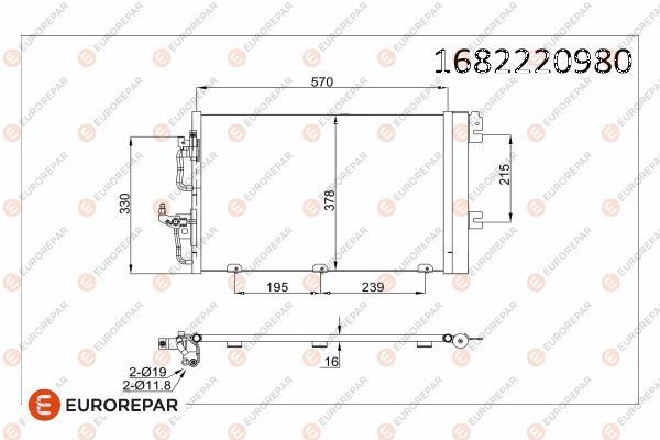 Klima Radyatörü  Opel Astra H S.Wagon (11.2006->)  EUROREPAR 1682220980
