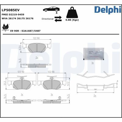 Fren Disk Balata Arka DELPHI LP5085EV
