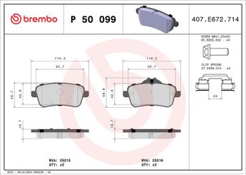 Fren Disk Balata Arka BREMBO P 50 099  P50099 P 50 099 4201705 0004201705 4206704 0004206704 64203320 0064203320 64203420 0064203420 64206820 0064206820 74207720 0074207720 74207820 0074207820 74209020 0074209020 A0004201705 A0004206704 A004201705 A0064203320 A0064203420 A0064206820 A0074207720 A0074207820 A0074209020