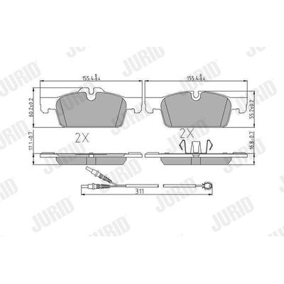Fren Disk Balata Ön Peugeot 508 (10.2010->)  JURID 573647J
