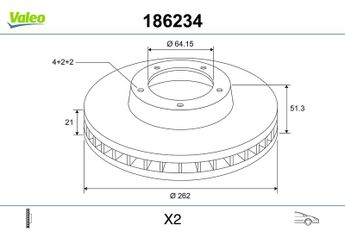 Fren Disk Ayna Ön Sağ ve Sol VALEO 186234  45251SF0000 45251-SF0-000 GBD90801 GBD90833 SDB10026EVA