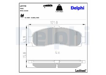 Fren Disk Balata Ön DELPHI LP779  LP779 410606F625 41060-6F625 410606F626 41060-6F626 4106099B25 41060-99B25 4106099B26 41060-99B26 410601F025 41060BF625 67321955NCW