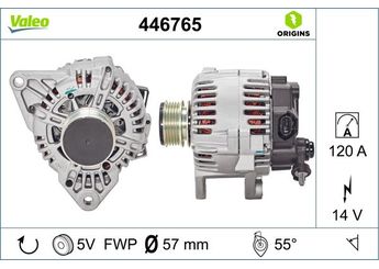 Alternatör  VALEO 446765  373002A460 373002A401 37300-2A401