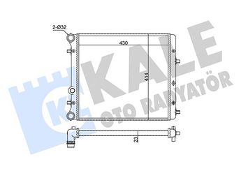 Su Radyatörü  KALE 349245  1330Q5 6Q0121201BT 6Q0.121.201 BT 6Q0121201HA 6Q0.121.201 HA 6Q0121253K 6Q0.121.253 K 6Q0121253 6Q0121253BT 6Q0121253H 6Q0121417