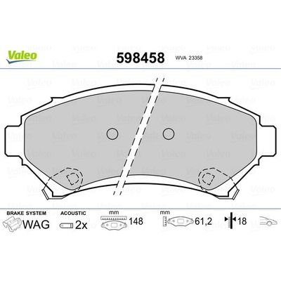 Fren Disk Balata Arka Opel Sintra (1996->)  VALEO 598458