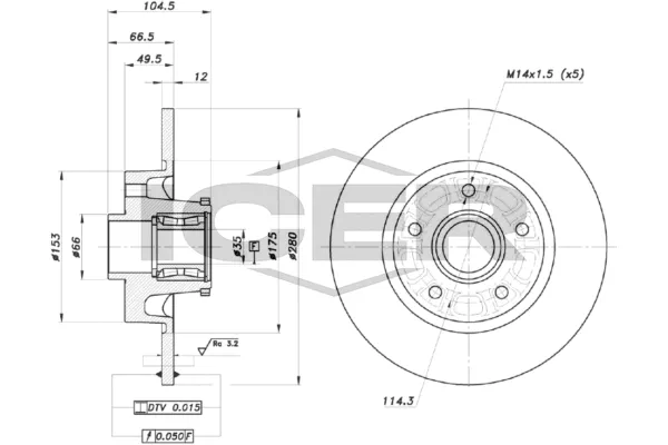 Fren Disk Ayna Arka Sağ ve Sol Nissan Primastar Kombi (12.2021->)  PSA ORJINAL 95523187