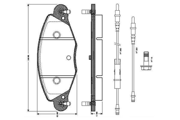 Fren Disk Balata Ön Citroen C5 5 Kapı (03.2001->)  BOSCH 0 986 TB2 398
