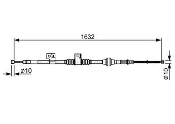 El Fren Teli Arka Sağ BOSCH 1 987 482 519  1987482519 4820A038