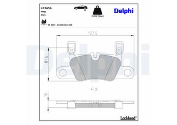 Fren Disk Balata Arka DELPHI LP3656  LP3656 992698451A 992698451G