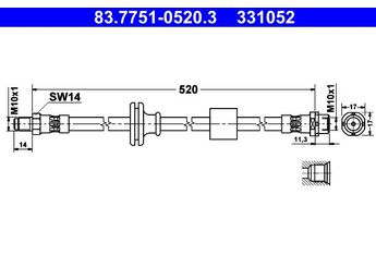 Fren Hortumu Ön Sağ veya Sol ATE 83.7751-0520.3  34303411443