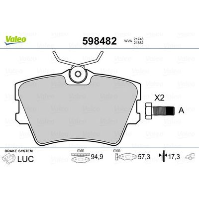 Fren Disk Balata Arka VALEO 598482