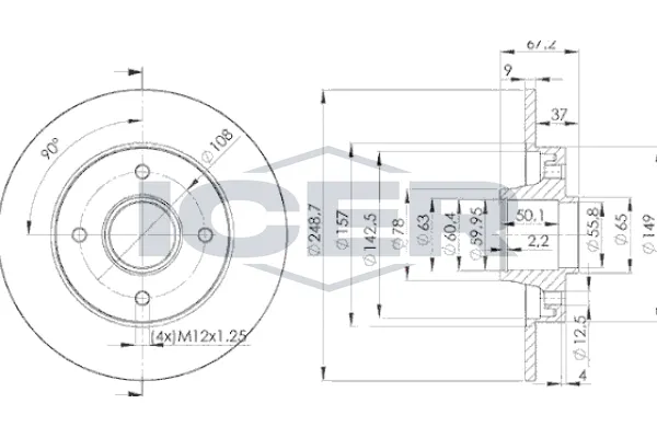 Fren Disk Ayna Arka Sağ ve Sol PSA ORJINAL 4249.34
