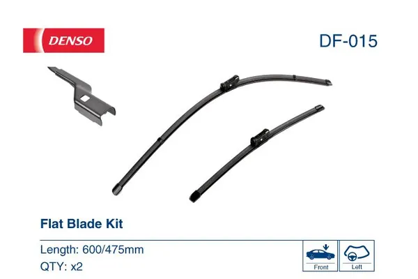 Silecek Süpürgesi Ön Muz Tip 600/475 mm - 24/19 inç Volkswagen Golf VI Cabriolet (517)(05.2011->2016)  DENSO DF-015