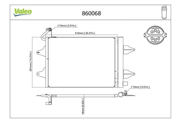 Klima Radyatörü  Skoda Fabia (6Y2/6Y3)(01.2000->)  VALEO 860068