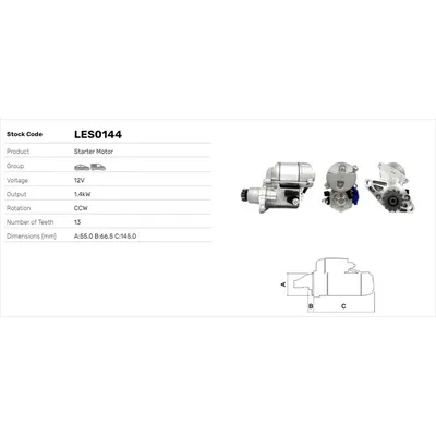 Marş Dinamosu  Toyota Avensis Combi SW (T22)(1998->)  LUCAS ELEKTRIK LES0144