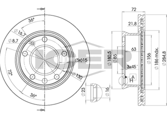 Fren Disk Ayna Ön Sağ ve Sol AYD 51339  9034210112 903421011264 5114479AA 9034210012 903 421 00 12 903 421 01 12