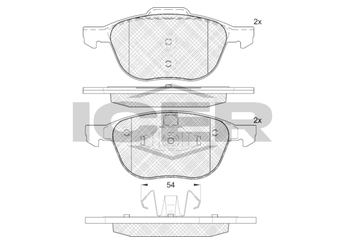 Fren Disk Balata Ön VALEO 672015  CV612K021BA 2076355 CV612001CD 2101703 2454096 CV61-2001-CD CV612001CE CV61-2001-CE CV612001MA CV61-2001-MA