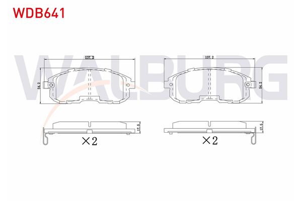 Fren Disk Balata Ön Nissan 200 SX (S13)(09.1988->)  WALBURG WDB641