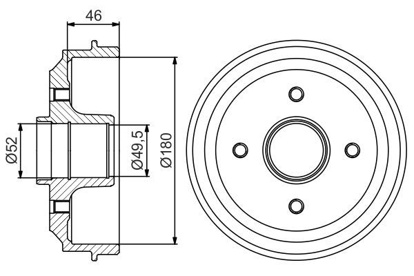 Kampana Arka Sağ veya Sol Citroen Saxo (03.1996->)  BOSCH 0 986 477 155