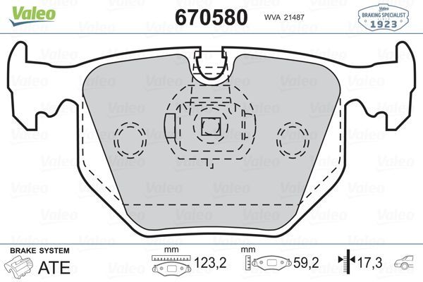 Fren Disk Balata Arka BMW Z4 M Serisi Roadster (E85)(2006->)  VALEO 670580