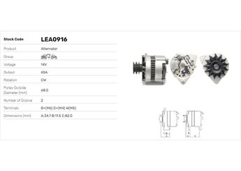 Alternatör  LUCAS ELEKTRIK LEA0916  3692514M91 3692 514 M91 3695885M91