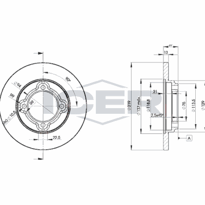 Fren Disk Ayna Ön Sağ ve Sol Kia Pride (1995->)  MGA 50527