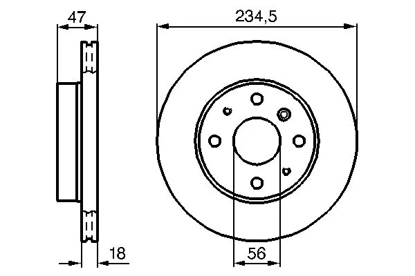Fren Disk Ayna Ön Sağ ve Sol Daihatsu Applause (A101)(1989->2000)  BOSCH 0 986 478 684