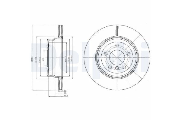 Fren Disk Ayna Arka Sağ ve Sol BMW 1 Serisi Coupe (E82)(2007->)  DELPHI BG4284