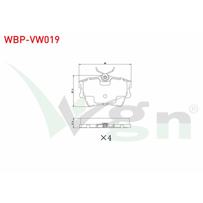 Fren Disk Balata Arka Mitsubishi Colt CZ3 Lim. 5-trg. (Z30A)(04.2004->)  WGN WBP-VW019