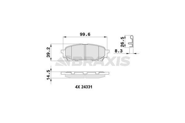 Fren Disk Balata Arka Subaru Impreza (G11/GD/GG)(2001->)  BRAXIS AB0483
