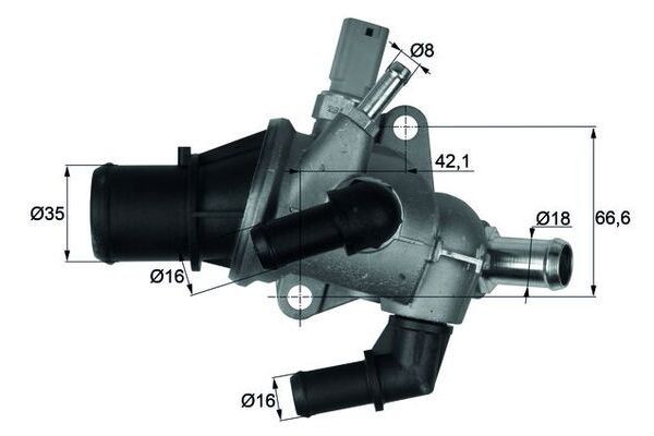 Termostat Gövdesi  MAHLE TI 158 83