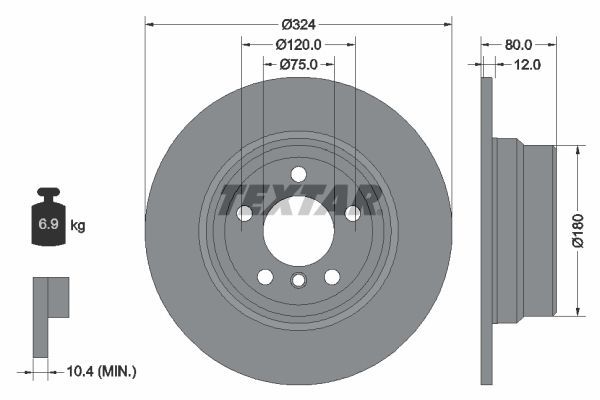 Fren Disk Ayna Arka Sağ ve Sol BMW X5 Serisi (E53)(2000->)  TEXTAR 92107403