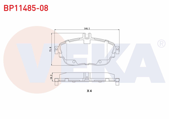 Fren Disk Balata Ön VEKA BP11485-08  