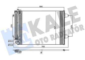 Klima Radyatörü  KALE 342305  3C0820411C 3C0.820.411 C 3C0820411E 3C0.820.411 E 3C0820411 3C0820411G 3C0820411J