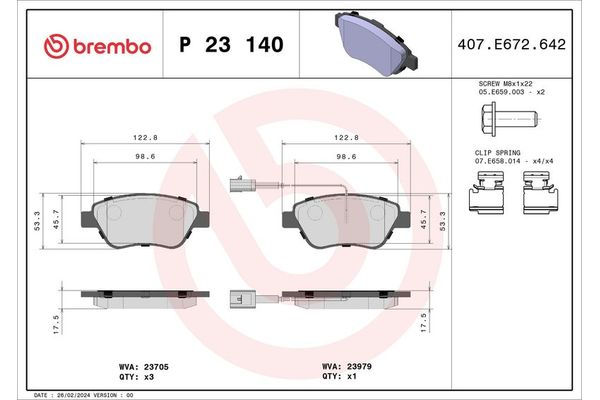 Fren Disk Balata Ön BREMBO P 23 140