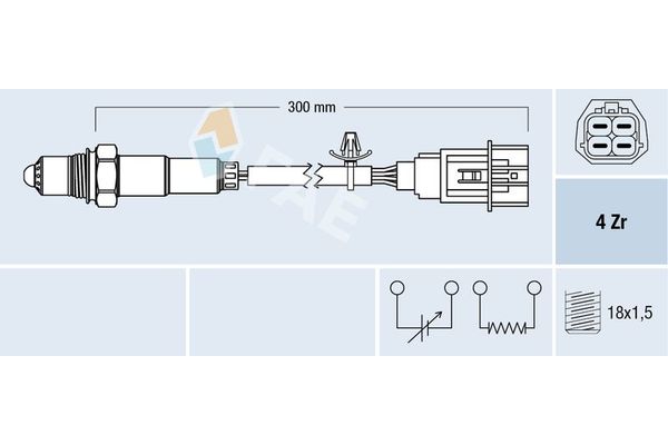 Oksijen (Lambda) Sensörü  Nissan Almera Tino (V10M)(05.2000->)  FAE 77637