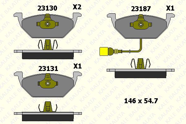 Fren Disk Balata Ön Volkswagen up! (121)(08.2011->2016)  KALE BALATA 23131 197 05